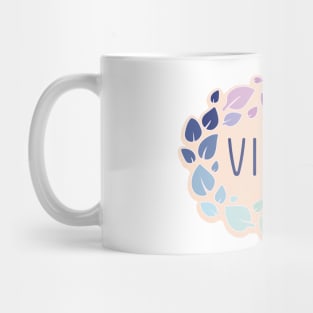Violet name with colorful leaves Mug